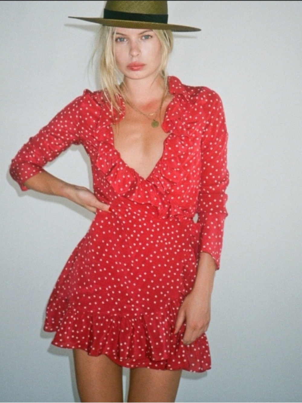 Realisation Par Silk Polka Dot Red Dress - Picture 3 of 10